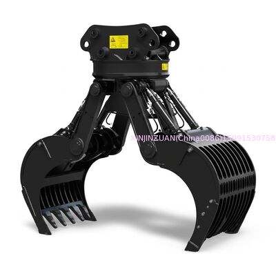 Heavy-Duty Hydraulic Grab with High-Torque Grip, Wear-Resistant Steel, and 360° Free Rotation for Excavators